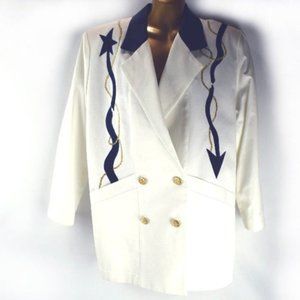 Howard Wolf Linen Jacket Double Breasted Nautical